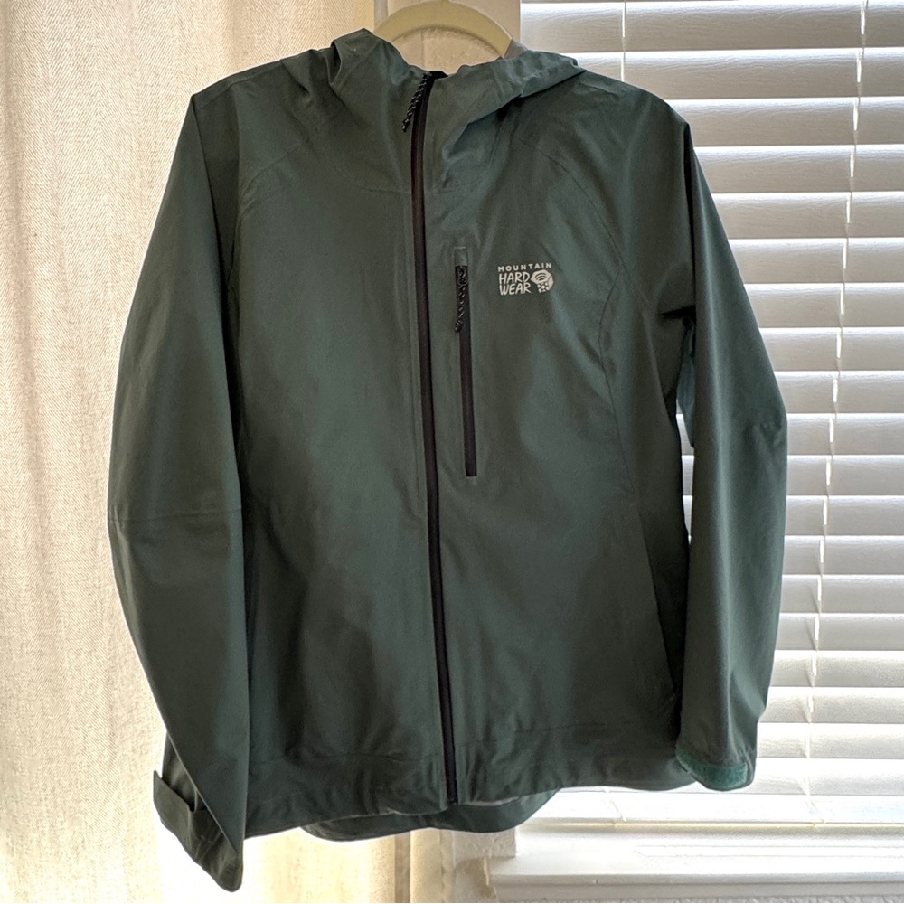 Mountain Hardwear Stretch Ozonic Rain Jacket - Women’s Medium - Black Spruce